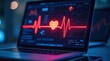 © Spirit - A digital heart rate monitor displays a electrocardiogram (ECG) line with a heart integrated, emphasizing heart health. This image is relevant for World Health Day, highlighting medical tech