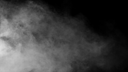 Wall Mural - thick blast of white smoke or fog shoots in from lower-left corner, rapidly filling screen. high-imp