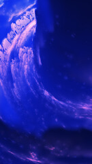 Wall Mural - abstract glowing cosmic wave in violet-blue hues, resembling galactic motion and energy