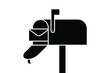 © Design planet1001 - A minimalist black and white Silhouette of a traditional American mailbox