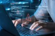 © Rumput - Cybersecurity threats detection on a laptop screen, digital alert and error