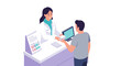 © Ophelia - Pharmacy customer service vector illustration in modern flat style for healthcare design