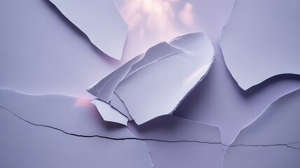 Canvas Print - Torn paper layers with soft light and subtle cracks abstract composition