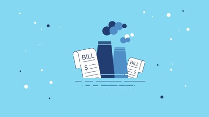 Wall Mural - digital bill and newspaper animation depicting modern utility and smart communication