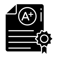 Wall Mural - editable design icon of a+ grade, exam result concept