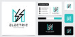 © klik_art - Letter M Electric Logo, letter M with lightning bolt combination, Vector Illustration