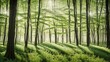 © Alex G.  - Sunlit Green Forest with Tall Trees and Lush Underbrush