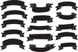 © Musfikur - Black silhouette ribbon banner collection with curved and straight vintage styles