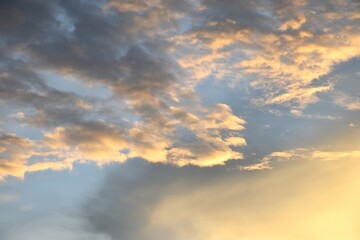 Wall Mural - cloud spreading on twilight sunset sky in evening  