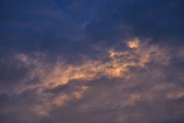 Wall Mural - cloud spreading on twilight sunset sky in evening  
