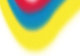 Wall Mural - retro noisy gradient shape cutout on transparent background, red green blue color grainy wave shaped