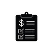 © Exclusive - Black and white icon of a checklist for financial management
