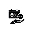 © Exclusive - Icon depicting a calendar, debt, and a hand, symbolizing debt payment scheduling.