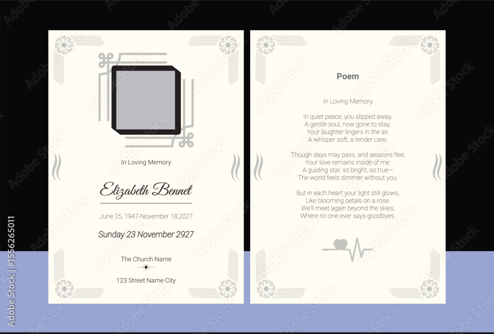 Funeral Program Stock Vector | Adobe Stock