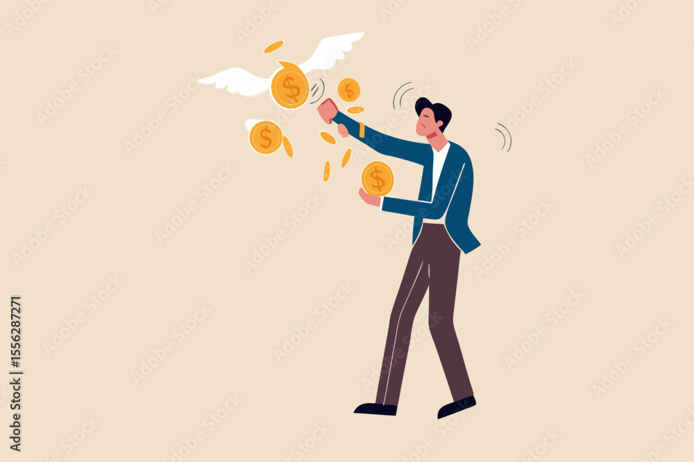 Financial smart phone application, online money transaction or mobile banking concept, young adult man using mobile banking application to transfer money or make online shopping transaction.