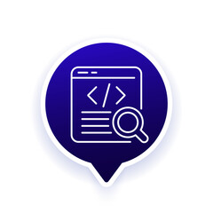 software code audit line icon design