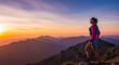 © Przemek - Woman hiker enjoying sunset mountain view