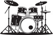 © stockingtimee - Silhouette of Drum Set Vector Illustration