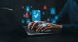 © Syartinolky | Pixels - Person working on laptop with digital validation and warning icons