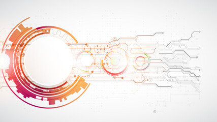 Wall Mural - abstraction on the theme of tech circles. scientific and technological background. vector background