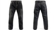 © Lumi_Studio - Front and rear views of dark wash jeans with clear pocket and seam details, white background