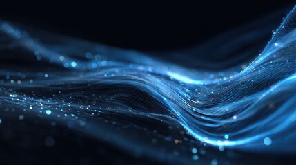 Wall Mural - abstract design background light science futuristic digital technology glow wave blue space illustra
