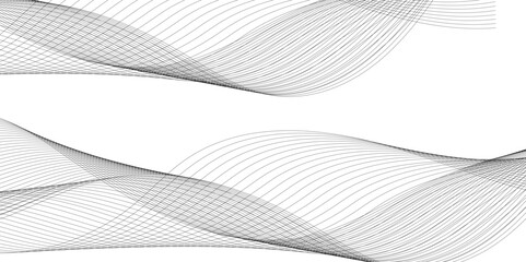 Wall Mural - abstract wavy grey blend liens technology abstract lines on transparent background. digital frequenc
