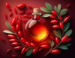 © Tom - goji berry oil with berries topdown vivid red wellness product soft light health scene