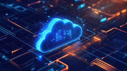 Wall Mural - Abstract cloud computing concept
