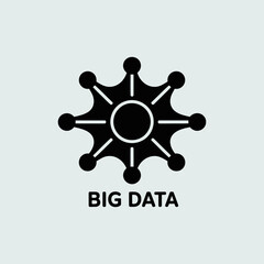 Big data icon vector illustration, Big data sign symbol, Technology and AI concept