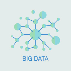 Big data icon vector illustration, Big data sign symbol, Technology and AI concept