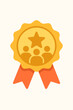 © jasmine - Quality Guarantee Medal Icon with Star, Ribbon, Teamwork Symbol, High Rating Award, Leadership Recognition, Achievement Badge, Modern Flat Vector Illustration, No Text, Business Success Concept