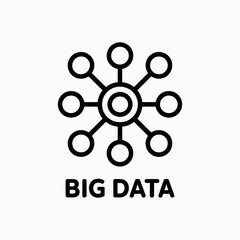 Big data icon vector illustration, Big data sign symbol, Technology and AI concept