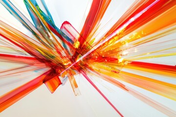 Wall Mural - abstract explosion of vibrant, multicolored lines radiating outwards, creating a dynamic and energet