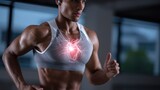 Runner cardiac effort: heart motion, vessel vitality, aerobic gain, athletic drive, body improvement, health enhancement, system balance, oxygen supply, muscle support, energy efficiency