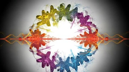 Wall Mural - Colorful abstract floral digital art; swirling background; website header