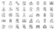 © BUDENGRMX - Vector Icons Set of Collection of 36 Line Art Finance Icons Dollar Signs Documents and Business People. Vector Illustrations. EPS Editable