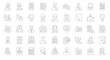 © BUDENGRMX - Vector Icons Set of Collection of Line Art Icons Representing Diverse Professions and People. Vector Illustrations. EPS Editable