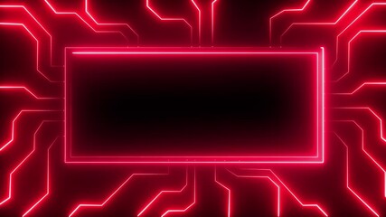 Wall Mural - Digital Data moving on Circuit Board and CPU loop backgrounds. Computer Processing and organizing data. Abstract high tech Artificial intelligence data mining technology.lowing neon rectangle