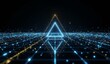 © 陈佳乐 - Futuristic Digital Triangle with Glowing Blue Lights on a Dark Background