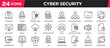 © Abbasy  Kautsar - Set of collection line icons related cyber security, access, encryption. Editable stroke. Perfect pixel on transparent background