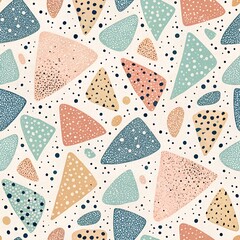 Wall Mural - Abstract Pastel Triangle Pattern With Soft Dots and Seamless Repeating Geometric Texture