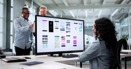 Wall Mural - diverse team of ui designers collaborating