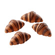 © Sun - PNG chocolate croissant no bg 3d render mockup snack concept using for decoration.