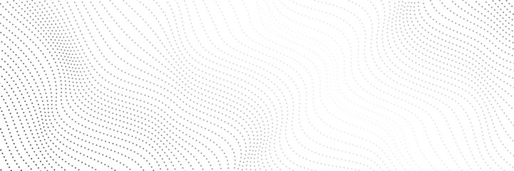 Wall Mural - Wave 3d. Wave of particles. Futuristic point wave. Design for poster. Technology vector background.