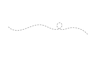 Wall Mural - Long squiggle dashed, dotted line arrow vector icon isolated on transparent background. EPS 10