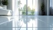 © Zubair - Sparkling clean white tile floor with soft natural light, symbolizing luxury, modern interiors, and home design.