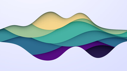Wall Mural - abstract vector background with waves and nature inspired elements