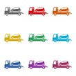 © sljubisa - Car towing truck icon isolated on white background. Set icons colorful