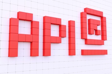 Wall Mural - api concept abstract background with boxes 3d illustration